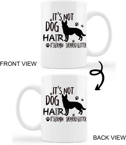 Miniatura 2 de kunlisa Divertida taza de pastor alemán, taza de cerámica con purpurina de pastor alemán, 11 onzas, regalos para amantes de los perros, mujeres