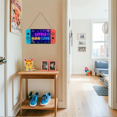 Miniatura 4 de Letrero de cueva de hombre pequeño para niños, consola de juegos, decoración de habitación de niños, astronauta espacial, decoración de pared