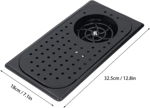 Miniatura 5 de Enjuagadora de jarra con rotación de 360 grados, enjuague de vidrio para fregadero de cocina, arandela de vasos de acero inoxidable con bandeja