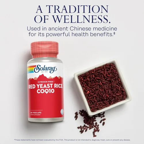 Miniatura 3 de SOLARAY Arroz de levadura roja Plus CoQ-10 y vitamina B-3 de niacina sin enjuague, apoyo saludable para el corazón y cardiovascular, no irradiado