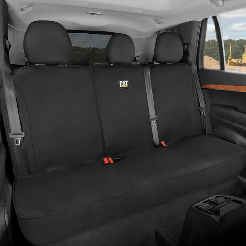Miniatura 3 de CAT Flexfit™ Funda de asiento trasero negra para automóvil, SUV y camión - Material de lona duradero Fundas de asiento trasero de coche 60/40