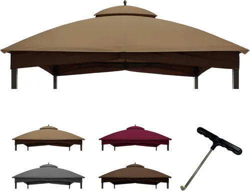 Miniatura 14 de Coastshade - Cubierta de repuesto para cenador de parrilla modelo #L-GG001PST-F, toldo de barbacoa de 8x5, solo para cenadores de parrilla (gris)