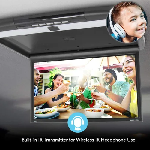 Miniatura 5 de Consola Pyle para techo de coche, con pantalla LCD abatible, panel de control con reproductor de TV HDMI con transmisor IR integrado