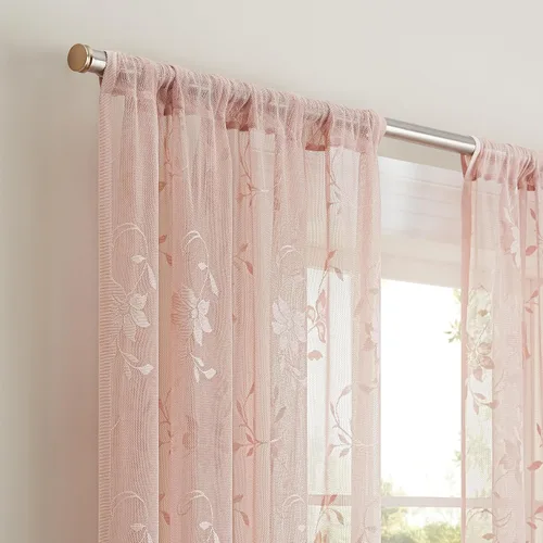 Miniatura 5 de Waverly Sherry Cortina de encaje ligera y elegante con bolsillo para varilla, cortina de ventana floral para sala de estar (1 panel), 54 x 63