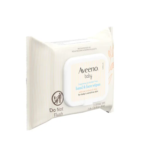 Miniatura 2 de Aveeno Baby Toallitas para manos y cara sin fragancia con extracto de avena y aloe, toallitas limpiadoras e hidratantes para pieles sensibles, sin