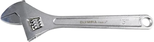 Miniatura 2 de Olympia Tools Llave ajustable de 15 pulgadas, acero forjado de alta resistencia, cromado, mandíbulas mecanizadas de precisión, resistente a