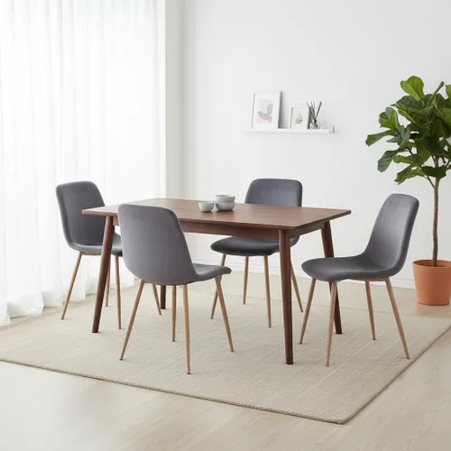 Miniatura 4 de Juego de 4 sillas de comedor de terciopelo, sillas de cocina modernas, patas de metal, sillas laterales tapizadas para comedor, sala de estar