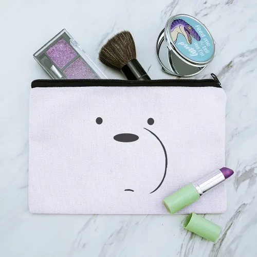 Miniatura 2 de We Bare Bears - Bolsa organizadora de maquillaje con diseño de oso de hielo, Blanco