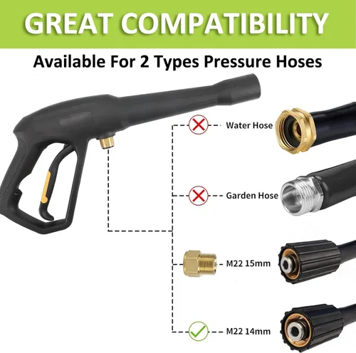 Miniatura 5 de Bear Force Pistola rociadora de repuesto con varilla de extensión y conector M22-15, compatible con algunos de Ryobi, Greenworks, Craftsman, Pistola