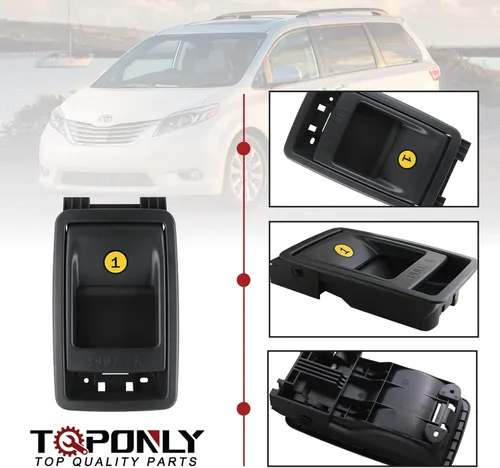 Miniatura 5 de TQPONLY Asa de liberación de cierre de asiento plegable Compatible con Toyota Sienna 11-20 Reemplaza 75220 72909-08011 (Negro)