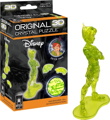 BePuzzled | Disney Peter Pan - Rompecabezas de cristal 3D original, a partir de 12 años