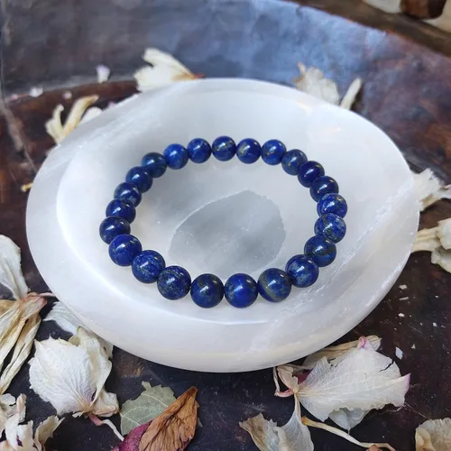 Miniatura 2 de DHYANARSH - Pulsera unisex de lapislázuli natural, certificado 100% original, 0.315in