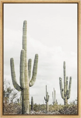 Miniatura 8 de SIGNWIN Lienzo enmarcado para pared, diseño de planta de bosque de montaña verde pastel, naturaleza, ilustraciones de área silvestre, arte moderno