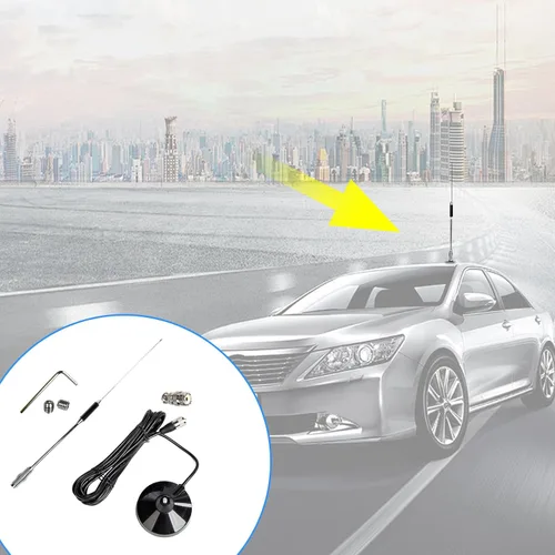 Miniatura 5 de Antena de radio CB de 27 pulgadas con adaptador BNC y montaje magnético para President Midland Cobra Uniden Anytone Truck Radio