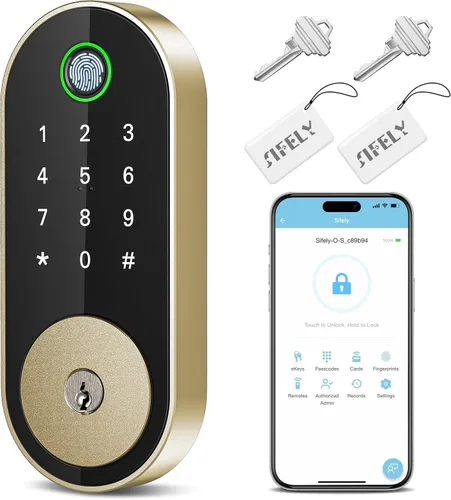 Miniatura 9 de Cerradura inteligente de huellas digitales con teclado – Cerradura de entrada sin llave para casa, apartamento, oficina, Airbnb, alquiler, niños