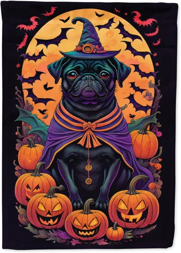 Miniatura 45 de Caroline's Treasures DAC1466GF - Bandera decorativa para jardín de Halloween de Affenpinscher Witchy para jardín, decoración para patio exterior