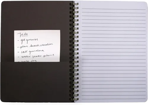 Miniatura 2 de Steel Mill & Co - Lindo cuaderno en espiral negro, diario de 8.25 x 6.25 pulgadas con tapa dura duradera y 160 páginas forradas, diseño floral