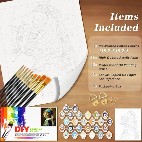 Miniatura 4 de NiArt Pintura por números para adultos principiantes, pintura de bricolaje por números sobre lienzo para niños, kits de pintura al óleo para regalo