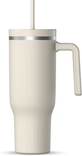 Miniatura 9 de Hydrapeak Voyager Vaso de 40 oz con Asa y Tapa con Pajita Botella de Agua Reutilizable de Acero Inoxidable Taza de Viaje Compatible con Portavasos