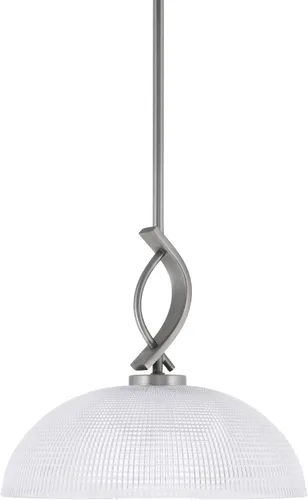 Miniatura 114 de Toltec Lighting Cavella Stem Colgado Mini colgante, acabado grafito, vidrio de muselina blanca de 4 pulgadas