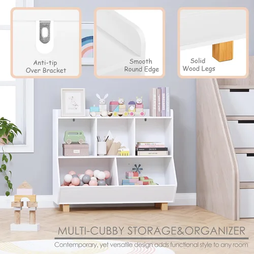 Miniatura 4 de UTEX - Organizador de almacenamiento de juguetes, estantería para niños y almacenamiento de juguetes con patas, organizador de almacenamiento de 5