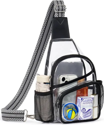 Miniatura 8 de Bolsa transparente para eventos de estadio, bolsa cruzada transparente para mujeres y hombres, bolsos transparentes, mochila grande transparente 2#
