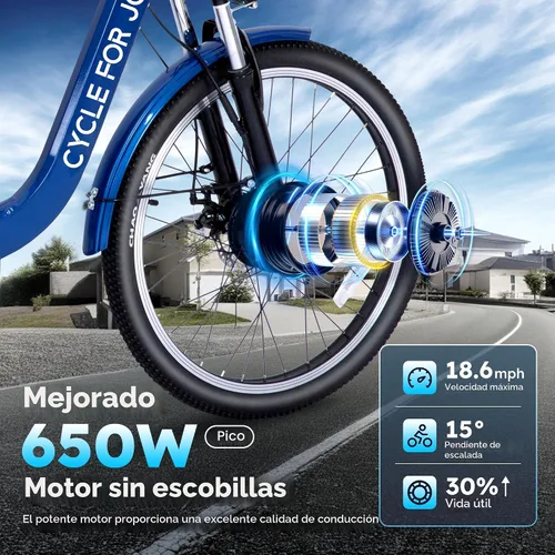 Miniatura 6 de Triciclo eléctrico para adultos, triciclo eléctrico de 7 velocidades con batería extraíble de 48V 624WH, autonomía de 70 millas en PAS 1, velocidad