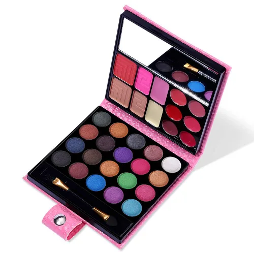 Kit de maquillaje todo en uno: 20 sombras de ojos, 6 brillos de labios, 3 rubores, 2 polvos, 1 corrector, 1 espejo, 1 brocha, juego de regalo de Kit