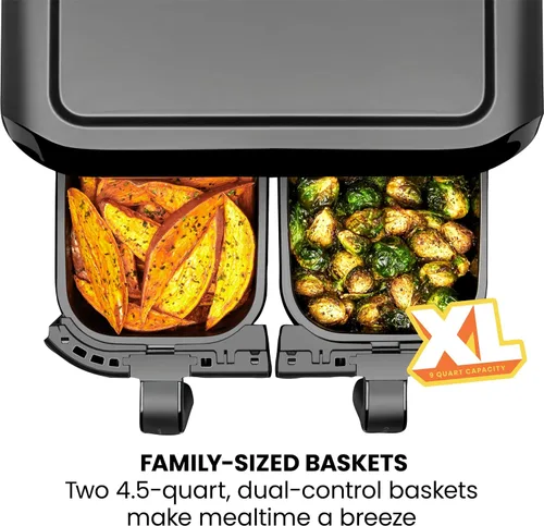 Miniatura 7 de CHEFMAN Freidora de aire multifuncional 10L+Freidora de aire dual 4.5QT Asador Deshidratador Horno de convección