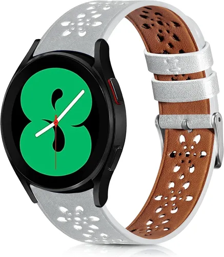 Miniatura 9 de Correa de cuero de encaje suave de 0.78 pulgadas compatible con Samsung Galaxy Watch 7/6/5/4 de 1.575 pulgadas, 1.732 pulgadas, Samsung Galaxy Watch