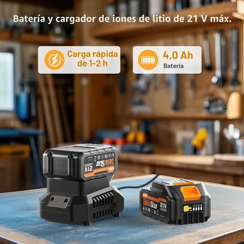 Miniatura 8 de TaskStar Llave de impacto inalámbrica de 740 pies-libras (1000N.m) 3300RPM pistola de impacto de alto par de 1/2 pulgada, destornillador de impacto