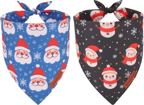 Miniatura 7 de ADOGGYGO Bandana de Navidad para perros, bufanda para mascotas, babero, pañuelo, tela premium duradera, varios tamaños disponibles, disfraces