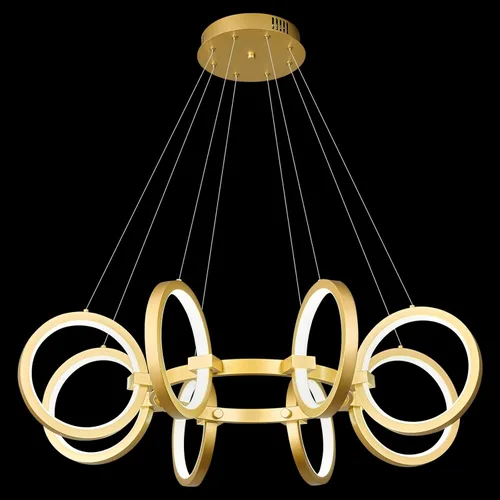 Miniatura 13 de Moderno candelabro LED regulable redondo, lámparas colgantes de 8 anillos, lámparas colgantes ajustables para cocina, isla, sala de estar, comedor