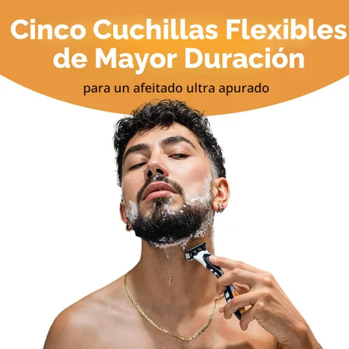 Miniatura 6 de BIC Flex 5 - Maquinillas de afeitar recargables para hombres, repuestos de maquinillas de afeitar de larga duración con 5 cuchillas para un afeitado