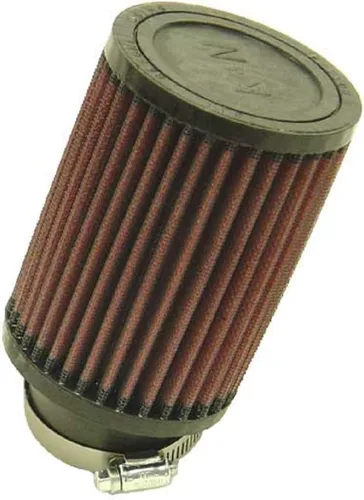 K&N Filtro de aire universal con abrazadera original de alto flujo: alto rendimiento, premium, lavable: diámetro de brida: 2.25 pulgadas, altura del