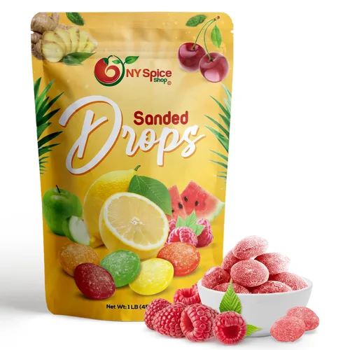 Miniatura 32 de NY SPICE SHOP Mix Fruits - Gotas de caramelo lijadas, 1 libra de gotas lijadas antiguas, dulces frescos y deliciosos a granel, caramelo duro lijado