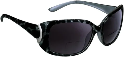 proSPORT Lentes de sol bifocales para mujer, diseño moderno de guepardo, dorado, plateado, de gran tamaño, Jackie O, degradado, negro, tortuga,