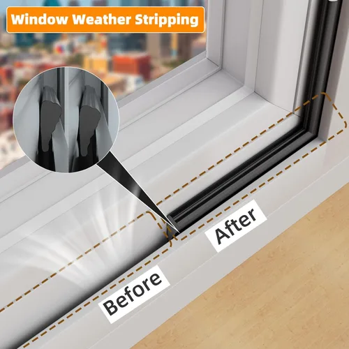 Miniatura 6 de 1 paquete*9.8 pies de cinta adhesiva en forma de cuña de espuma para sellado de ventanas y puertas, relleno para la abertura del marco exterior