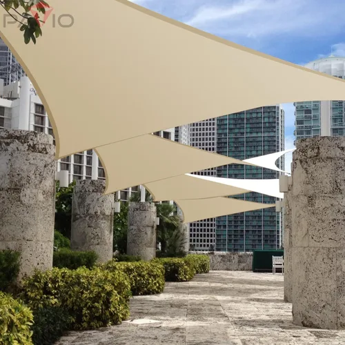 Miniatura 7 de Patio Paradise - Toldo parasol de 6 x 8 pies, impermeable, rectangular, color beige, para sombra, tela de lona con bloqueo UV, para exteriores