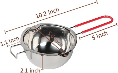 Miniatura 2 de Olla de baño maría de acero inoxidable con mango resistente al calor para derretir chocolate, dulces y hacer velas