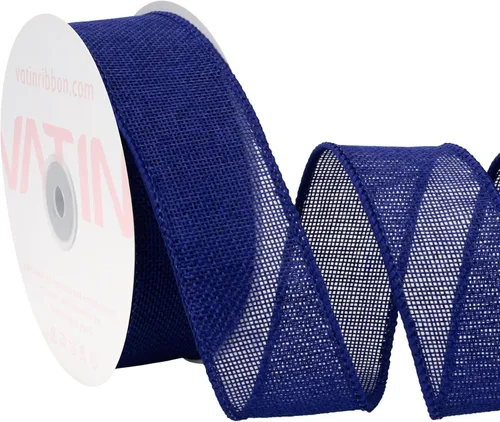 Miniatura 6 de VATIN Cinta de Arpillera con Alambre Azul Bebé de 1-1/2 pulgadas X 10 Yardas, Cinta de Tela para Manualidades para Decoraciones de Fiestas, Lazo