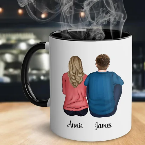 Miniatura 3 de WHIDOBE Taza personalizada de cerámica personalizada de 11 onzas y 15 onzas con avatares, nombres, citas, regalo personalizado para hermano de parte