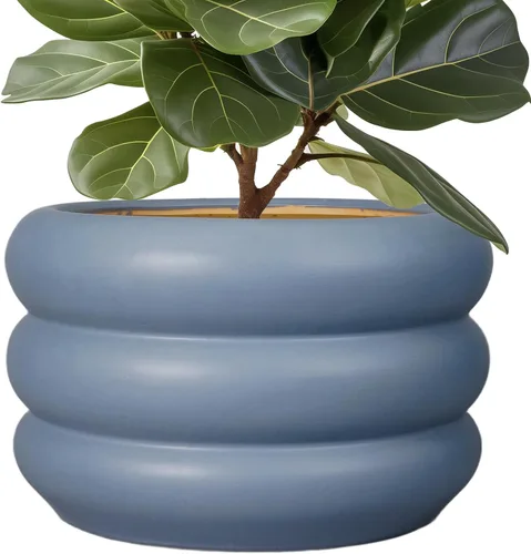 Miniatura 26 de Maceta de cerámica SQOWL para plantas de 8 pulgadas - Maceta de interior con orificio de drenaje para plantas de exterior, maceta floral moderna