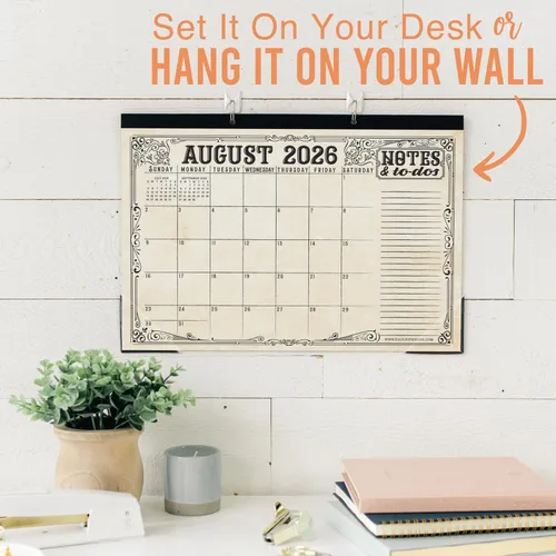 Miniatura 9 de Hadley Designs Calendario de Escritorio Grande 2026-2027 - Calendario de Escritorio 2026, Calendarios de Escritorio de 18 Meses para Hogar, Oficina
