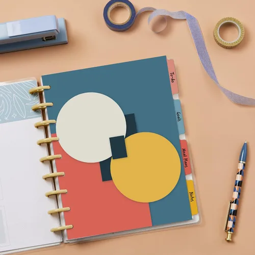 Miniatura 6 de Avery 25488 - Divisores de planificador para planificadores Happy Planner de 9 discos, juego de 4 pestañas, diseño retro geo, 1 juego (25488)