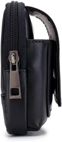 Miniatura 4 de Bolsa de cuero para cinturón de teléfono, bolsa horizontal para hombres, multiusos, con lazo, monedero, monedero, bolsa para teléfono celular