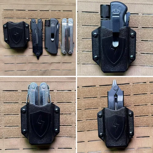 Miniatura 7 de Funda multiherramienta para LEATHERMAN Wave - Funda para cinturón con clip compatible con MOLLE