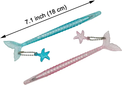 Miniatura 2 de Maydahui 24 bolígrafos novedosos (12 bolígrafos retráctiles de diamante grande + 12 bolígrafos de gel de sirena para niñas, mujeres y estudiantes)