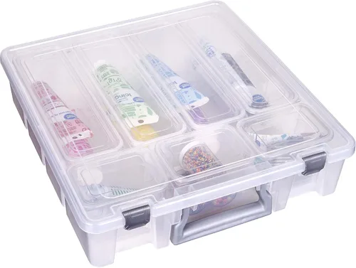 Miniatura 11 de AB Designs 6967ABD Super Satchel con 9 contenedores mezclados en el interior, contenedor apilable para organización de almacenamiento en el hogar