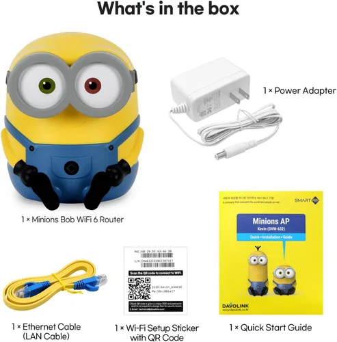Miniatura 2 de Davolink Minions Series WiFi 6 / 6E Router de Gaming Extensor WiFi Dual y Tri-Band Gigabit Sistema de Malla de Internet Inalámbrico Streaming 8K